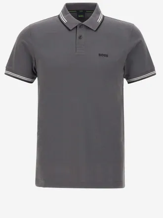 HUGO BOSS poloshirt van stretchkatoen met logo