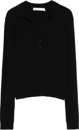 Iro ribbed-knit polo jumper - Black