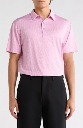 Callaway Chevron Foulard Print Short Sleeve Polo in Rose Boquet at Nordstrom Rack, Size Xx-Large