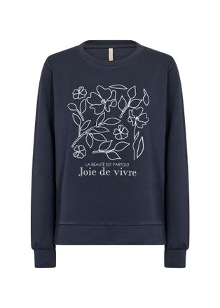 Soyaconcept Sweatshirt SOYACONCEPT SC-BANU 287, Damen, Gr. XXL, navy, Sweatware, Obermaterial: 48% Modal, 48% Polyester, 4% Elasthan, bedruckt, regular fit normal