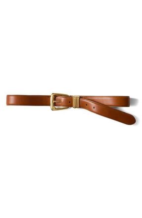 Veronica Beard Arch Leather Belt in Hazelwood at Nordstrom, Size X-Small
