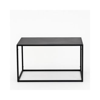 Decoclico Mesa de centro rectangular de metal negro mate