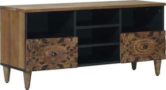 vidaXL Mueble De Tv Marr&oacute;n 100 X 33 X 46 Cm Madera De Mango Maciza Vidaxl