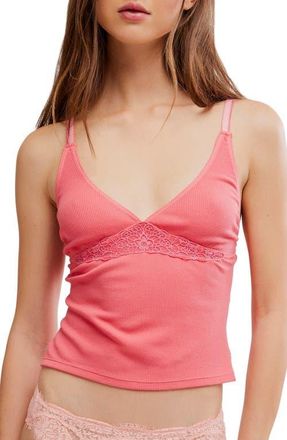 Free People Made You Blush Rib Lounge Tank in Melon Pop at Nordstrom, Size X-Small
