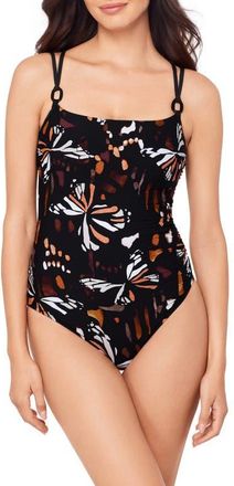 Magic Suit By Miraclesuit Chrysalis Georgie Underwire One-Piece Swimsuit in Black/Multi at Nordstrom, Size 14