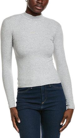 perfectwhitetee Perfectwhitetee Mock Neck Rib T-Shirt