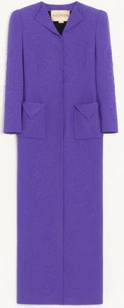Valentino Cappotto In Cady Raso Ricamato Donna VIOLA 38