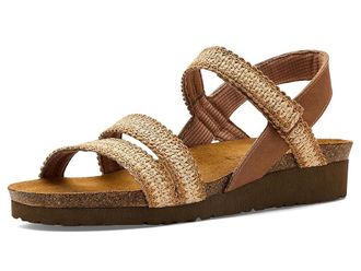 Naot Kayla Womens Sandals Latte Brown Leather/Ivory Raffia : EU 44 (US Womens 13-13.5) M, Leather/Suede