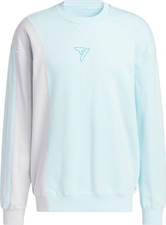 adidas Mens adidas Trae Crew Design Round Neck Logo Printing Long Sleeves Blue HN7175