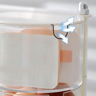 OEM Caja De Almacenamiento Giratoria De 3 Niveles Para Esponjas De Maquillaje, Material Pet A Prueba De Polvo, Caja De Joyer&iacute;a Transparente