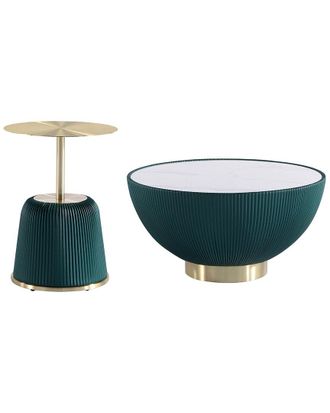 Manhattan Comfort Modern Upholstered Anderson Coffee Table & Anderson 1 End Table