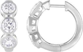 Grown Brilliance 14KT White Gold 3.00 Carat Lab Grown Diamond Hoop Earrings for Women