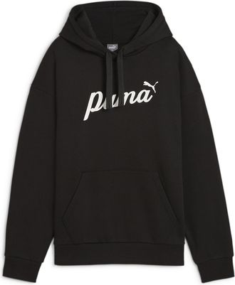 Puma ESS+ SCRIPT HOODIE FL, mit K&auml;ngurutasche, mit Kapuze und Jerseyfutter, mit Print