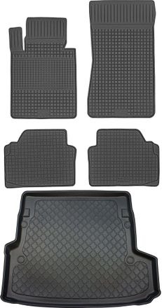 OEM Bmw Serie 3 F30 Familiar (12/2012-02/2019) - Juego De Alfombrillas De Goma Para Coche + Alfombrilla Para Maletero