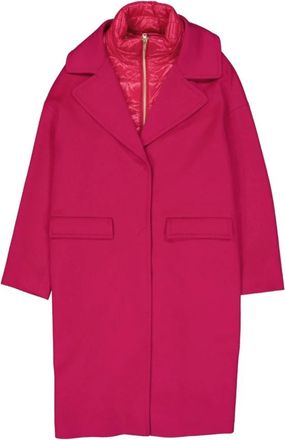 Herno Jas in kasjmier en ultralicht nylon - Dames - Mantel - Roze - M - Nylon - Jassen