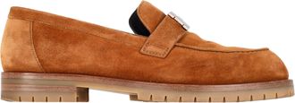 Hermès Pre-owned Womens Hermès Logo Plague Faubourg Loafers in Brown Goat Suede - Size EU 39