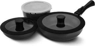 Maestro Mr-4800-7 Juego De 7 Piezas De 2 Sartenes Y Una Cacerola Con Mango Extra&iacute;ble