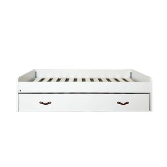 Muemue Cama + elevable aglomerado blanco con somier y colchones 105/105 cm