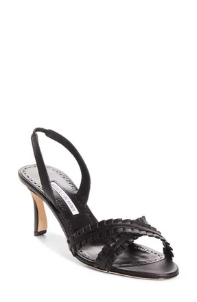 Manolo Blahnik Volusan Slingback Sandal in Black at Nordstrom, Size 10.5Us