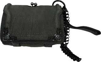Alexander McQueen Alexander McQueen Pre-owned Womens Chain Flap Shoulder Bag in Grey Leather - One Size