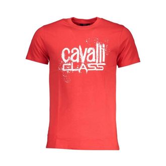 Cavalli T-Shirts, male, Red, Size: 2XL Graphic Spray Paint T-Shirt