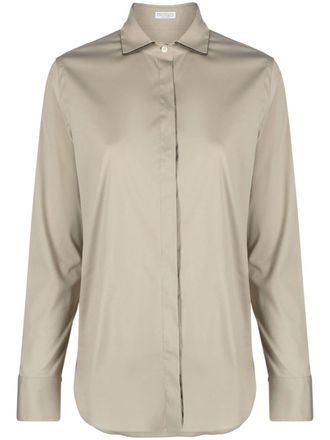 Brunello Cucinelli Blouse met klassieke kraag - Beige