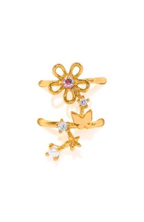 Girls Crew Flower Lane Single Ear Cuff Crawler in Gold at Nordstrom