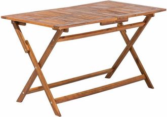 Beliani Beliani - Tavolo da Giardino Legno Acacia Scuro Pieghevole a 6 Posti 140 x 75 cm Cento