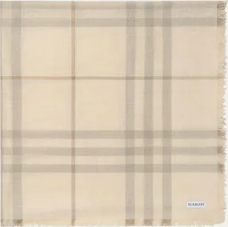 Burberry Wide Reversible Check Wool Silk Scarf