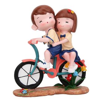 OEM Adornos En Miniatura Para El Salpicadero Del Coche, Decoraciones Para El Salpicadero, Figuritas De Resina Pintadas A Mano De Una Pareja En Bicicleta, 