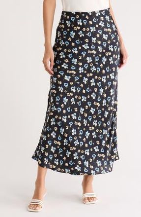 Elie Tahari Floral Print Maxi Skirt in Navy Floating Pansies at Nordstrom Rack, Size X-Small