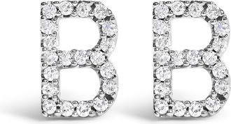 House of Brilliance 10K Gold 1/10 Cttw Diamond Initial A to Z Stud Earring