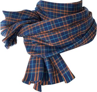 Generic Scarf Plaid Large Scarf Classic Warm Soft Large Blanket Wrap Shawl Watch Plaid Navy A