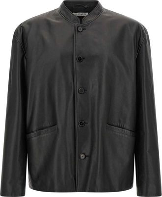 Jil Sander Black 145 Leather Leather Jacket