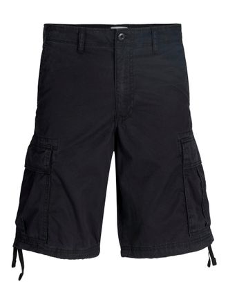 Jack & Jones Plus Size Cargoshorts JPSTCOLE FRANK CARGO SHORT MID SN PLS, Herren, Gr. 42 (4XL), N-Gr, schwarz, Web, Obermaterial: 100% Baumwolle, JACK & JONES PLUSSIZE, unif