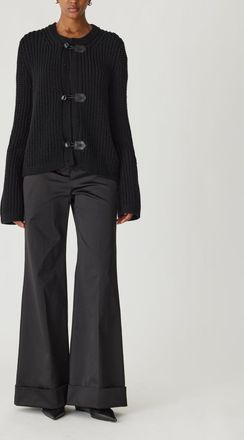 Rebecca Taylor Novelty Wool Toggle Cardi