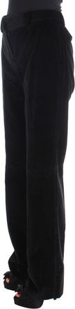 Ermanno Scervino Womens Black Velvet Cotton Straight Legs Pants