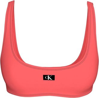 Calvin Klein Koraal Bralette Badkleding - Dames - Bikinis - Rood - M - Nylon - Badmode