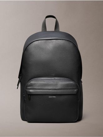 Calvin Klein Mens Pebbled Round Backpack - Black