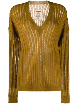 Uma Wang semi-sheer cashmere jumper - Brown