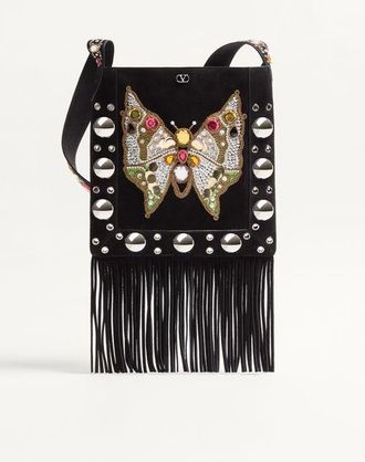 Valentino Garavani Valentino Garavani Nellc&ocirc;te Embroidered Shoulder Bag With Fringes Wo