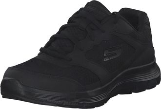 Skechers Mens Flex Advantage 4.0 Sneaker, Black Leather Mesh Pu Black Trim, 10.5 UK