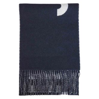 Jacquemus Sciarpa con logo e frange - - Accessories - Uomo - Blu - ONE SIZE