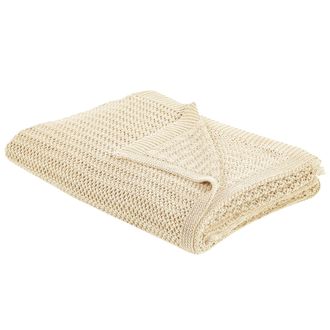 Beliani Beliani - Colcha Decorativa Ropa De Cama Algod&oacute;n 150 X 200 Cm Beige Ilen