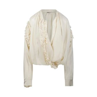 Dries Van Noten Blouses, female, White, Size: S Shirt
