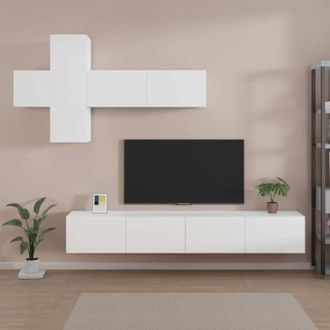 vidaXL 7 Piece TV Cabinet Set White Engineered Wood vidaXL