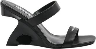 Karl Lagerfeld Waverly Sandalen - Dames - Muiltjes - Zwart - 37 EU - Leer - Schoenen