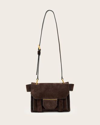 AllSaints Ursa Mini Suede Crossbody Bag