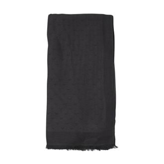 Emporio Armani Accessoires, Heren, Zwart, ONE Size, Adelaar Logo Textuur Sjaal