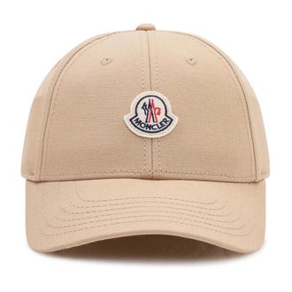 Moncler Caps, female, Beige, Size: ONE SIZE Logo Baseball Cap